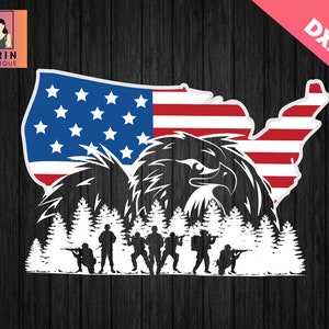US Patriotic Eagle Soldier svg,US Eagle Soldier,Memorial Day Clipart,4th of July svg,Patriotic Shirt png,Military Cutfile,Veteran Gift Idea