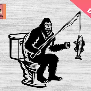 Grappige echtgenoot SVG, papa grap, stiefvader, Bigfoot Fishing, hot echtgenoot, cadeaus voor echtgenoot, papa grap, grappige papa, toiletpot, sasquatch visser, Cricut