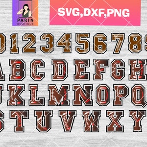 Football Alphabet And Numbers SVG File Separate Folder Designs A-Z and 0-9, Football Number Png Bundle, Football Png,Football Sports, Cricut