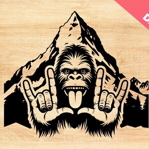 Bigfoot Rock On Sasquatch Svg Png, Divertido Big Foot Svg, Dad Squatch SVG, Divertido Camping Svg, Alien Svg, OVNI Svg, Montañas, Regalos Personalizados, Cricut