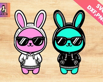 Lindo conejito de Pascua svg, Hip Hop Bunny SVG, Conejito de Pascua SVG, Lindo Conejito SVG, Cool Hip-Hop Rabbit svg, Feliz Pascua Svg, Pascua divertida, Cricut