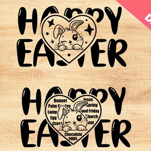 2 design happy easter svg,Easter Bunny,Cute Bunny,Rabbit svg,funny easter,Spring Svg,Easter Shirt Svg,Files For Cricut,Sublimation Designs