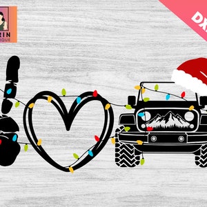 Peace Love Off-road Svg,Christmas Offroad Svg, Merry Christmas 4x4, Christmas Truck ,Peace Love Off Road Svg,Peace Hand Heart Offroad,Cricut