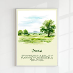 Psalm 84-Christelijke Bijbelposter - Hoe mooi is uw woonplaats