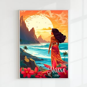 Prinzessin Moana - Vintage digitales Poster
