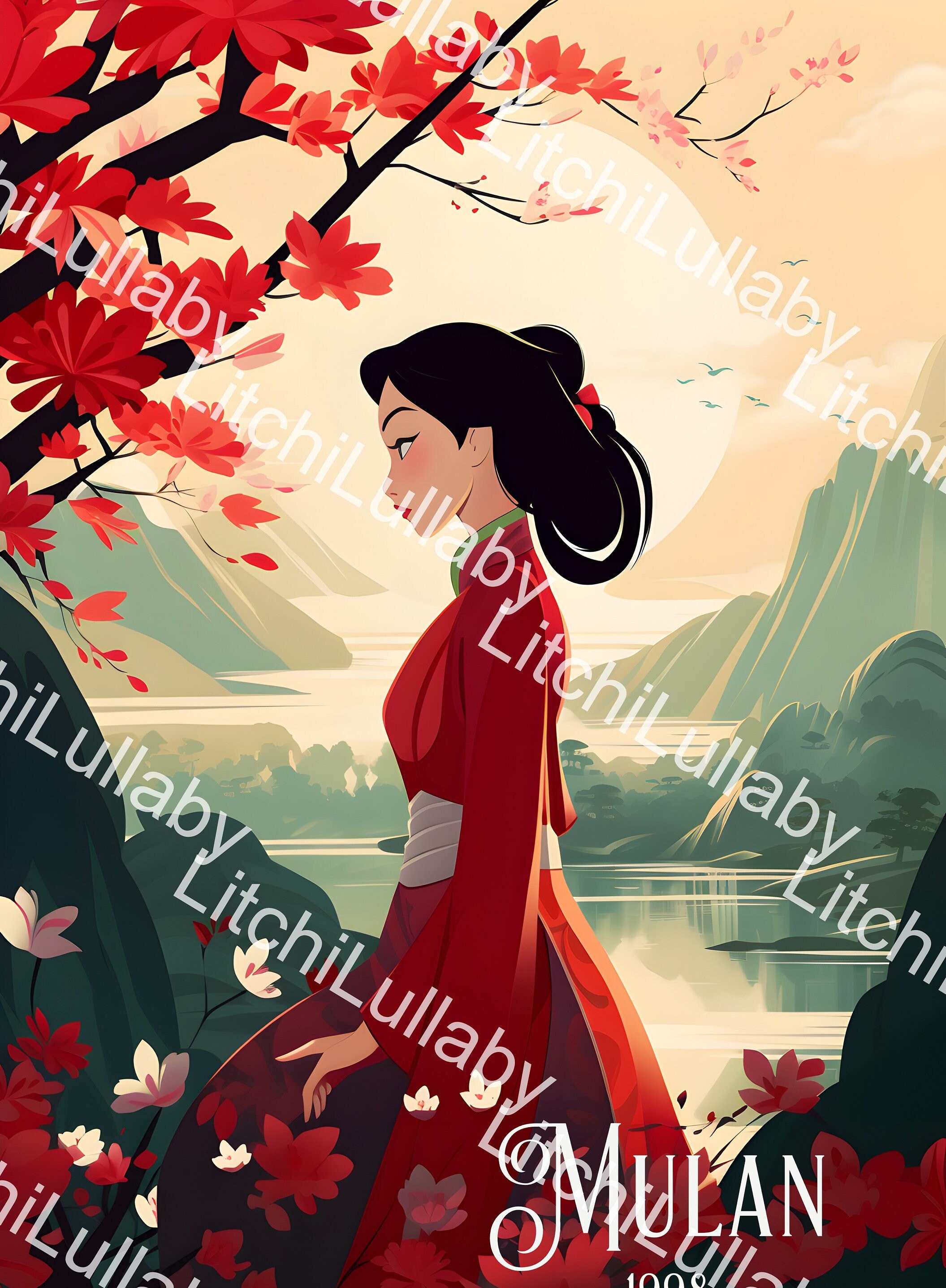 Princess Mulan - Vintage Digital Poster - Etsy
