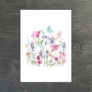 Wildblumen Postkarte mit bunten Blumen | Frühlings Grußkarte