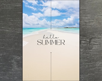 Cartão postal Olá Verão | Cartão de felicitações Praia e Mar | Decorações de verão e clima de férias | Sensação de verão | Envie saudações de verão | Feriado
