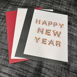 Postkarte "Happy New Year" - Luftballons - A6
