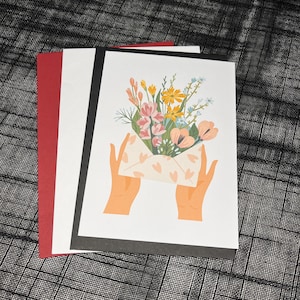 Carte postale lettre florale - bouquet de fleurs - printemps - idée cadeau