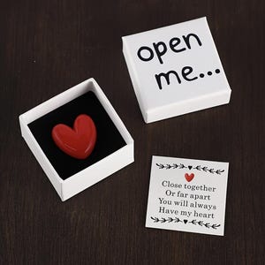 Small gift box with heart | Open Me | Pocket Hug Heart | Small lucky charm for your pocket | Gift idea for girlfriend