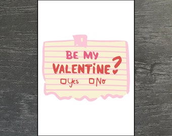 Postkarte - Be My Valentine Post-It - Valentinstag - Liebespostkarte - Geschenkidee - Geschenk - Karte