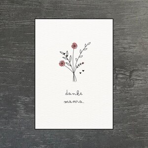 Postkarte zum Muttertag | "Danke Mama" mit Blumenstrauß | A6 Grußkarte