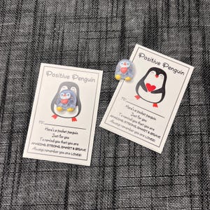 Abbraccio tascabile positivo del pinguino | Incoraggiamento del pinguino | Piccolo regalo | Consolatore