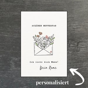 personalisierte Postkarte zum Muttertag | "Schönen Muttertag" | A6 Grußkarte | mit deinem Namen