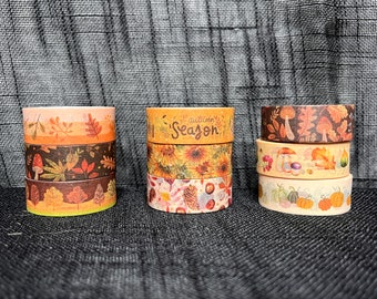 3x Washi Tape Herbst - Deko Tape - Journaling - Scrapbook - Klebeband - Dekoband - verschiedene Motive und Farben - Washi Band