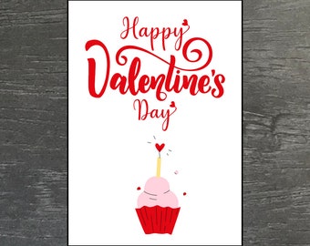 Postkarte - Valentines Day Cupcake - Valentinstag - Liebespostkarte - Geschenkidee - Geschenk - Karte