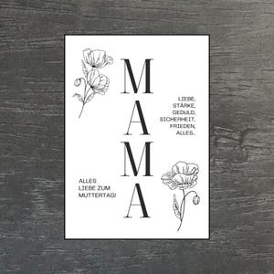 Postkarte zum Muttertag | "Mama" | A6 Grußkarte | moderne Karte