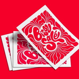 Carte postale "Bisou salé" rouge
