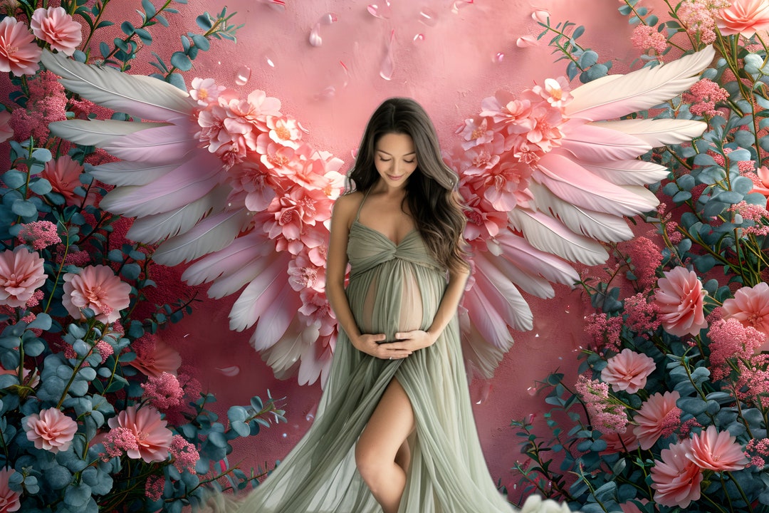 Feathered Angel Wings Digital Backdrop: Maternity Photography (digital ...