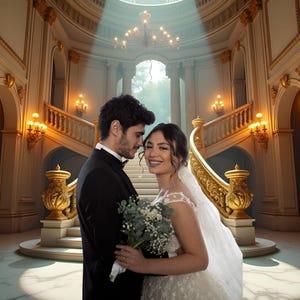 Enchanted Staircase Digital Photography Background Castle Stairs Digital Backdrop Regal Staircase Backdrop for Wedding and Maternity