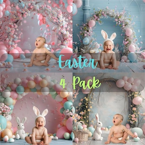 Easter Bunny Digital Backdrops Bundle, Easter Photo Props, Spring Photo Digital Background, Studio Backdrop Easter , Digital Background