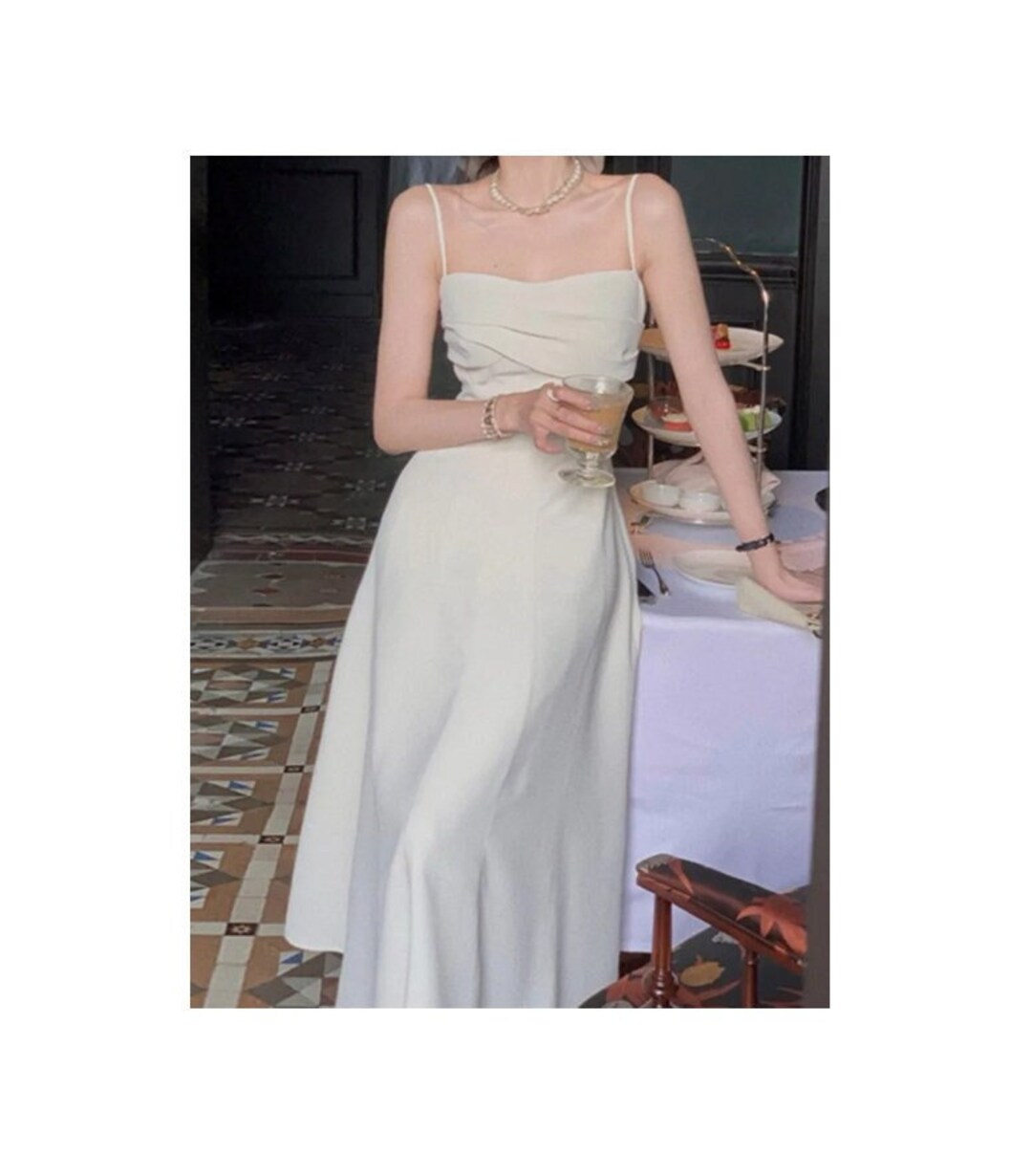 Vintage Spaghetti Strap Classy Midi Bridesmaid Dress Etsy