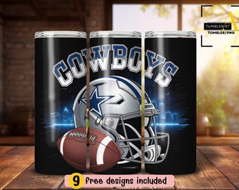 Cowboys Tumbler Wrap: Mascot Sublimation Design (PNG Digital Download)