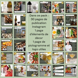 Template, template Canva, Design ANISETTE. Pack de template, pour 30 publications Instagram en français, professionnels de la restauration. image 2