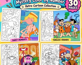 Nostalgic Cartoons Mystery Coloring Book PDF – 15 Color by Number Pages