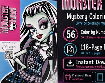 Monster High Mystery Coloring Book PDF – 56 Color by Number Pages