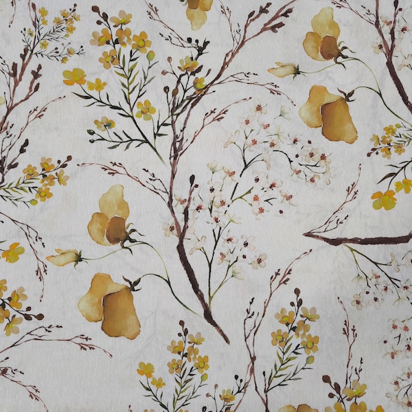 Tessuto Di Cotone Floreale Blu E Bianco, Tessuto Floreale - Foto 7