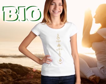 Organic women's T-shirt, spiritual design, organic shirt, organic cotton, healthy clothing, sustainable, print in Germany, yoga shirt, Namaste
