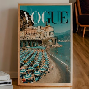 Vogue Beach Poster | Gift | Summer Vibes | Home | Art Print | Typography | Vintage | Quote | Magazine Poster | Travel | Photography