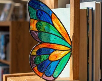 Butterfly Stained Glass Book Nook Pattern PDF, Butterfly Wing Suncatcher Template, DIY Stained Glass SVG