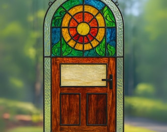 5 Door Pattern for Stained Glass, Stained Glass Pattern Bundle, Vintage Door PDF, Suncatcher Template, Glass Craft Designs, DIY Glass Craft