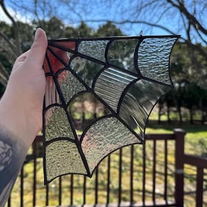 Glasmalerei-Spinnennetz-Muster, Herbst Suncatcher Vorlage, Herbst Stain Glass PDF JPG SVG