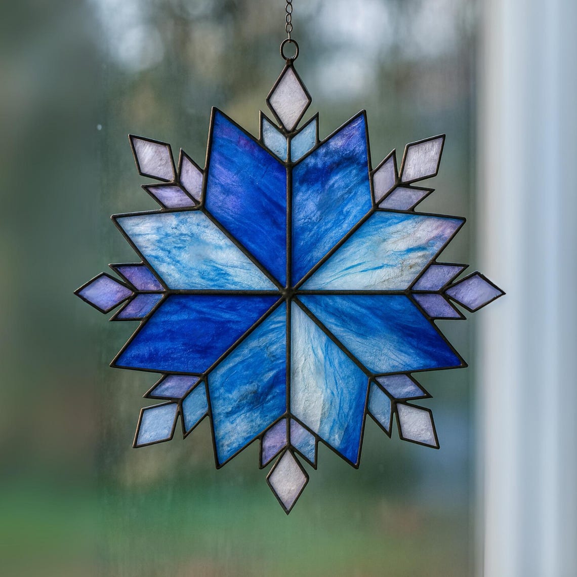 Snowflake Glass Pattern Snowflake Pattern for Stained Glass, Stained Glass Pattern, Snowflake ...