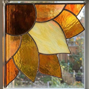 Mönster för målat glas i hörnblomma, DIY-mall för målat glas i PDF-format, Suncatcher PNG bild 1