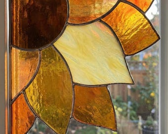 Corner Flower Stained Glass Pattern, DIY Stained Glass PDF Template, Suncatcher PNG
