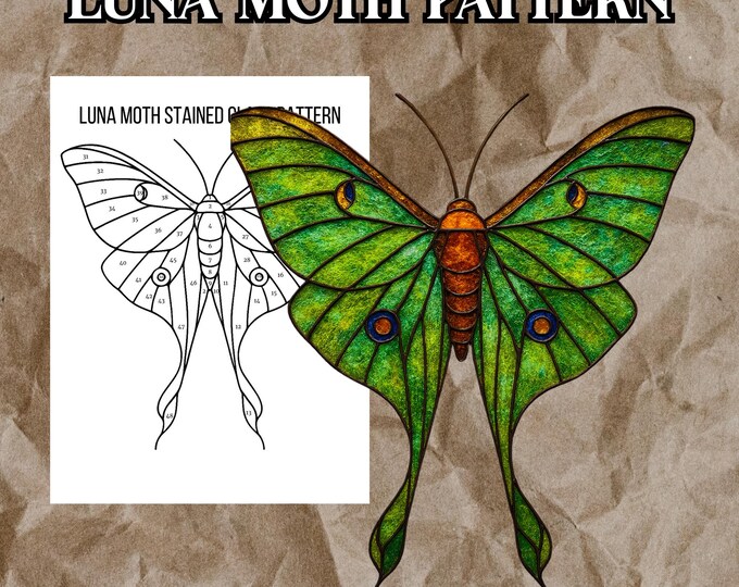 Luna Moth Stained Glass Pattern PDF, PNG Digital File - Etsy Canada