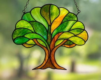 Tree Stained Glass Pattern, Stained Glass Tree Template, Tree Suncatcher Pattern, Tree Glass Art Pattern, DIY Stained Glass PDF