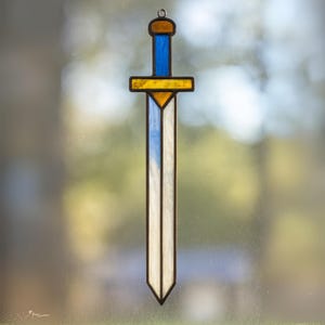 Sword Stained Glass Pattern, Sword Template, DIY Sword Craft, Stained Glass Sword Design, Stained Glass Pattern, Modern Stained Glass