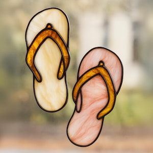Flip Flops Muster für Glasmalerei, Glasmalerei-Muster, Flip Flops Glasmalerei, moderne Glasmalerei, digitale Muster, DIY Muster