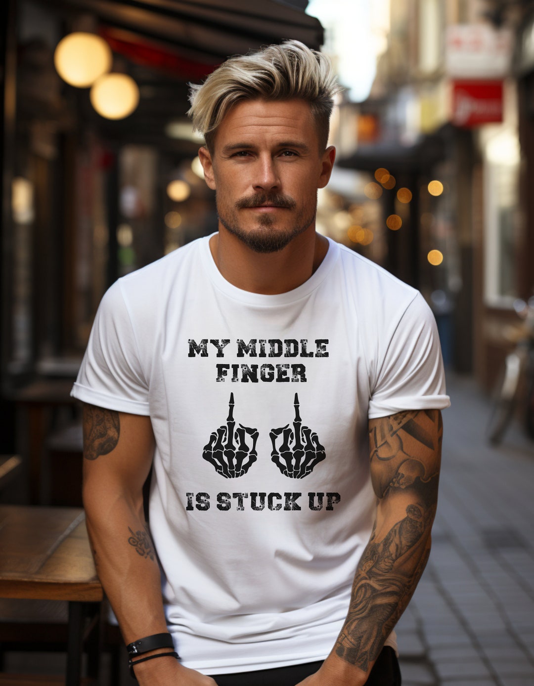 My Middle Finger is Stuck Up Middle Finger Shirt Skull Etsy