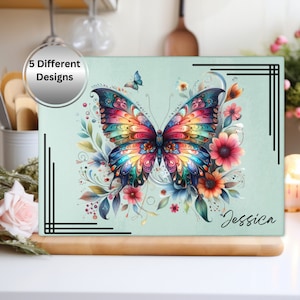 Custom Cutting Board Wedding Gift Women Birthday Gift New Home Décor personalized Cutting Board Custom Design Butterfly Custom Gift for her