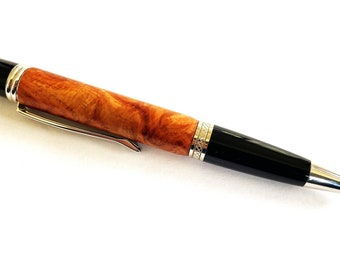 Fine ballpoint pen made of Amboina burl wood