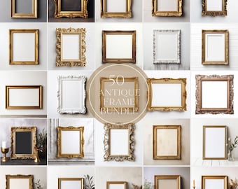 50 Antique Frame Mockup Bundle Gold Frame Mockup Vintage Frame Mockup Bundle Styled Frame Mockup Instant Download JPG Digital Download