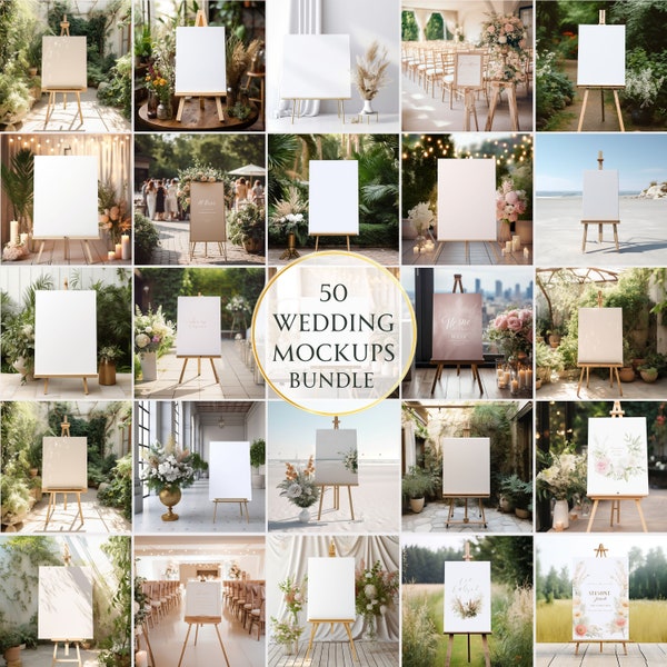 50 Welcome Sign Mockup Boho Wedding Mockup Easel Sign Mockup Boho Bridal Mockup Seating Chart Mockup Baby Shower Mockup JPG Digital Download