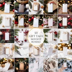 50 Weihnachten Geschenkanhänger Mockup Bundle Geschenkanhänger Mockups Namenskarte Mockup Stationäre Grußkarten Geburtstag Hochzeitskarte JPG Digital Download